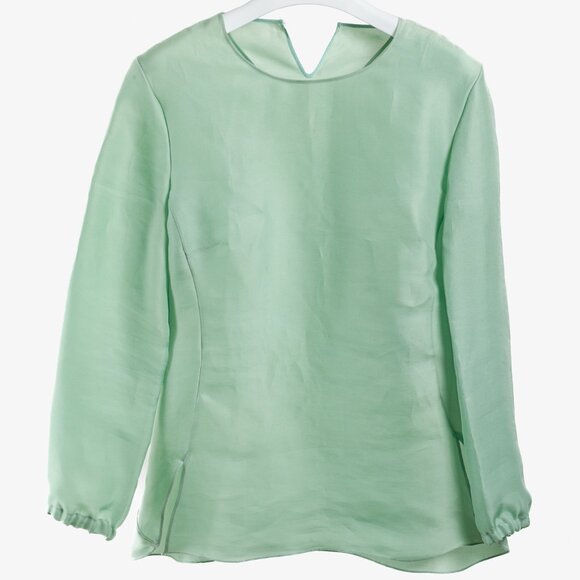 Yves Saint Laurent SS2012 Mint Green Silk Organza Blouse - Picture 1 of 9